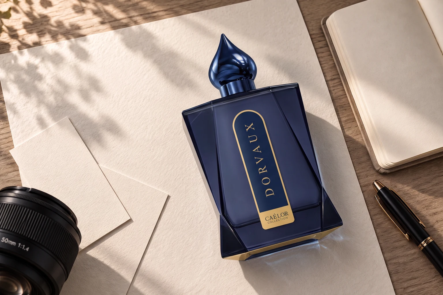 CAÉLOR fragrance arranged for an editorial feature.